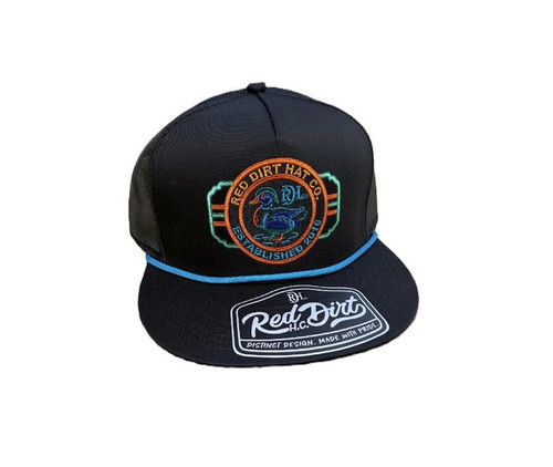 RED DIRT Red Dirt Wood Duck Flat Bill Cap In Black 