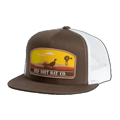 Red Dirt Fly Open Plains Graphic Brown/White Trucker Cap