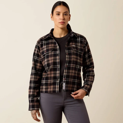 Ariat Black Women's Rebar Heavy Flannel Work Shirt