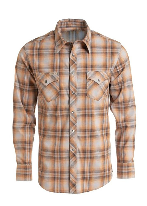 PANHANDLE SLIM Panhandle Slim Camel Brown Plaid Men's Shirt 