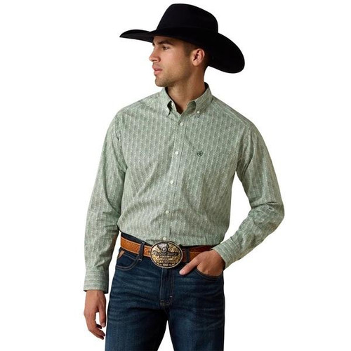 ARIAT Ariat Men's Lawson Pineneedle Green Geo Tall Shirt 