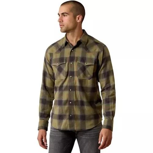 ARIAT Ariat Four Leaf Clover Plaid Men's Retro Hahn Fitted Snap Shirt 