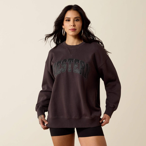 Ariat Women's Oversize Sweatshirt - Carbon Copy