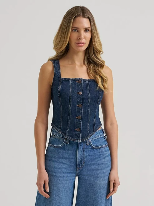 Wrangler Dark Denim Women's Bustier Vest
