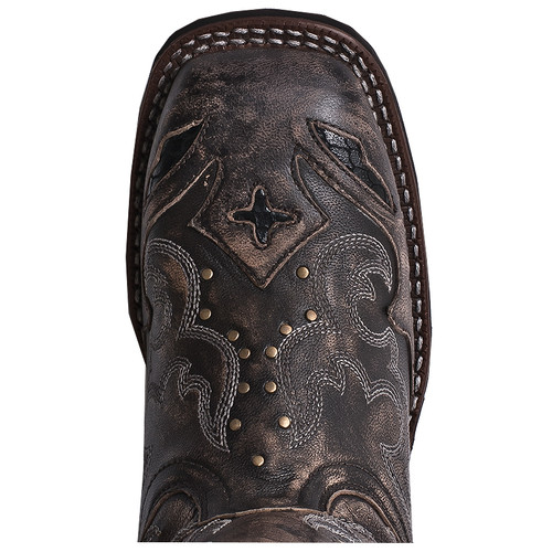 womens black square toe western boots