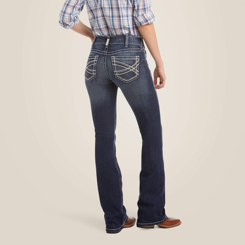 Ariat Women's R.E.A.L. Mid Rise Stretch Entwined Marine Bootcut Jean