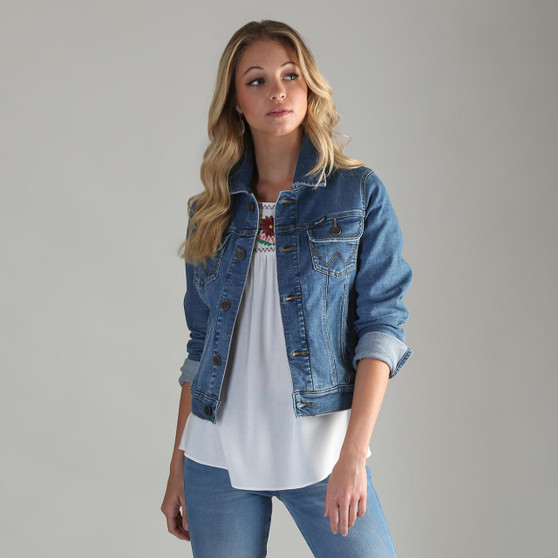 WRANGLER Wrangler Women's Indigo Western Cowboy Denim Jacket 