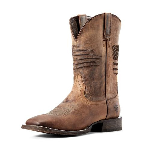 ARIAT Ariat Men's Weathered Tan Circuit Patriot Cowboy Boot 