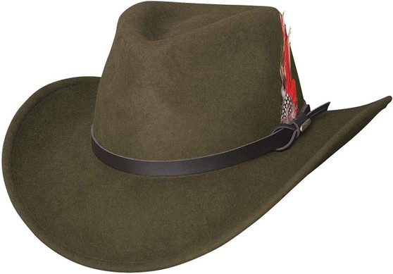BULLHIDE Bullhide Men's Olive Voyager Wool Felt Cowboy Hat 