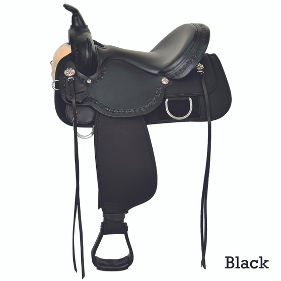 CIRCLE Y OF YOAKUM Circle Y High Horse Magnolia Black Trail Saddle 16" Seat Wide Tree   CIRCLE Y OF YOAKUM Circle Y High Horse Magnolia Black Trail Saddle 16" Seat Wide Tree
