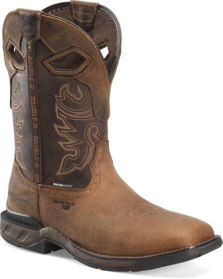 DOUBLE H BOOTS Double H Men's Brown Wilmore Waterproof Composite Square Toe Western Leather Work Boot  DOUBLE H BOOTS Double H Men's Brown Wilmore Waterproof Composite Square Toe Western Leather Work Boot