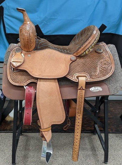 SCOTT THOMAS SADDLES Scott Thomas Barrel Saddle Tooled BR700 15" FQHB Wide Tree  