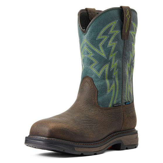 ARIAT Ariat Men's Bruin Brown WorkHog XT BOA Waterproof Carbon Toe Work Boot 