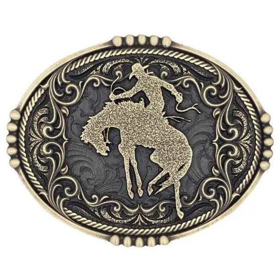 MONTANA SILVERSMITH Montana Silversmiths Men's Bronze Bucking Bronc Attitude Buckle 