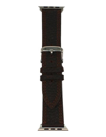 M & F M&F Nocona Brown Western Double Stitch Leather iWatch Band 