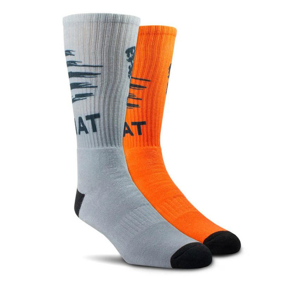 ARIAT Nester Hosiery Ariat Unisex Multicolor Patriot Graphic Crew Pack of 2 Pair Socks 