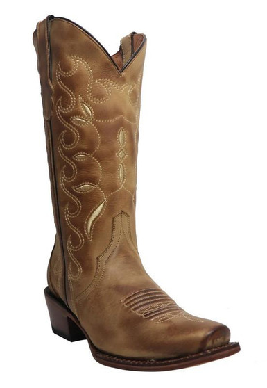 TANNER MARK Tanner Mark Women's Lewisville Burnished Sand With Embroidery Leather Boot  TANNER MARK Tanner Mark Women's Lewisville Burnished Sand With Embroidery Leather Boot