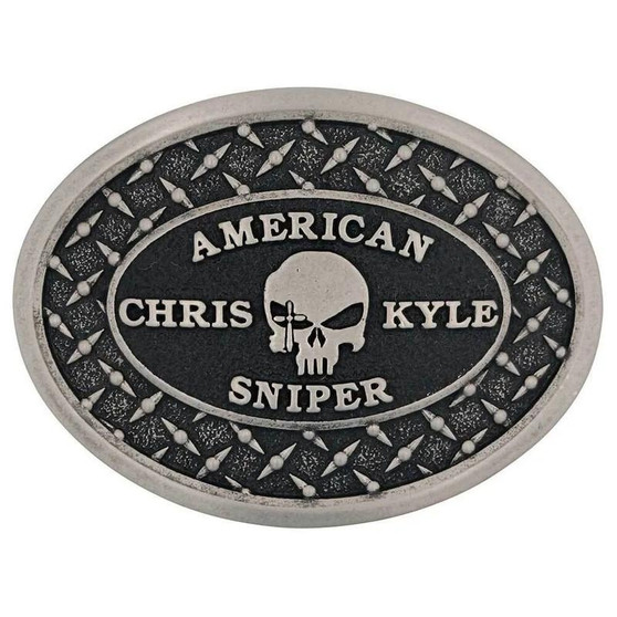 MONTANA SILVERSMITH Montana Silversmiths Men's Sniper Chris Kyle Attitude Silver Alloy Belt Buckle 