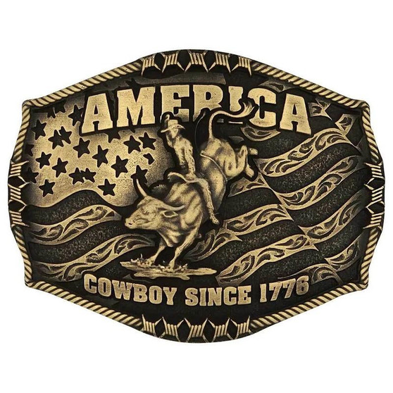MONTANA SILVERSMITH Montana Silversmiths Men's Cowboy Since 1776 Attitude Buckle 