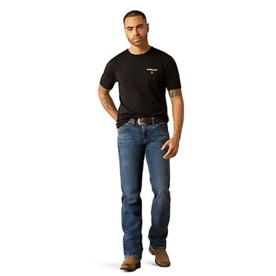 ARIAT Ariat Men's Black American Rancher Short Sleeve Graphic T-Shirt 