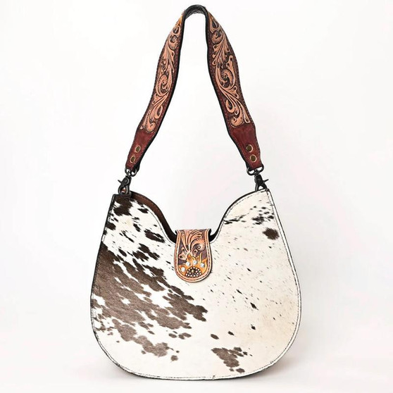 AMERICAN DARLING American Darling Women's White Hairon U-Shaped Hand Tooled Bag  AMERICAN DARLING American Darling Women's White Hairon U-Shaped Hand Tooled Bag
