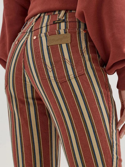 WRANGLER Wrangler Women's Henna Lainey Wilson Striped Bell Bottom Jean 