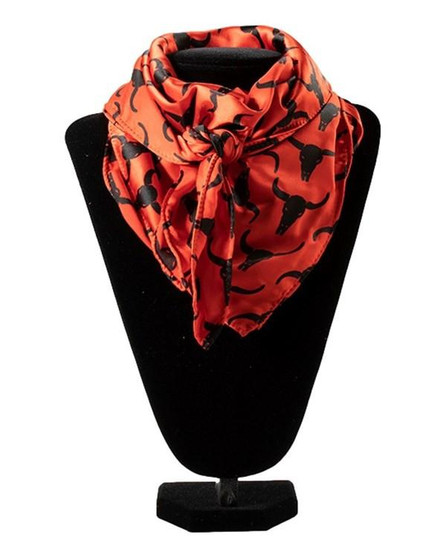 M & F M&F Western Women's Red Steer Skull Wild Rag  M & F M&F Western Women's Red Steer Skull Wild Rag