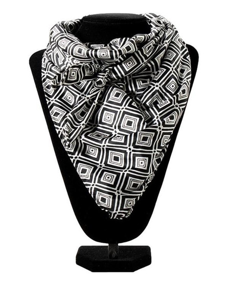 M & F M&F Western Women's Black & White Diamond Print Wild Rag  M & F M&F Western Women's Black & White Diamond Print Wild Rag