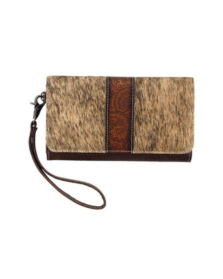 M & F Nocona Women's Light Brown Emmy Calf Hair Magnetic Wallet 
