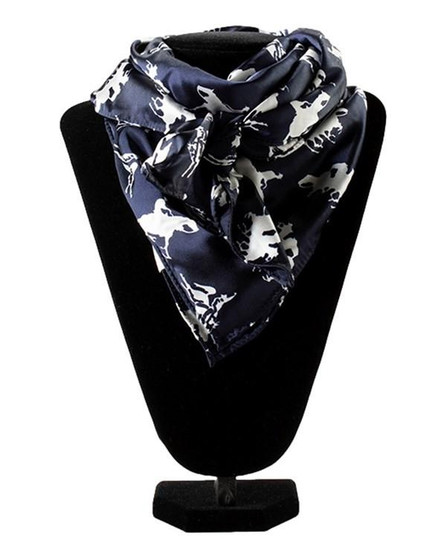 M & F M&F Western Unisex Black Horse Print Wild Rag Scarf 