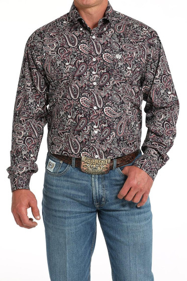 CINCH Cinch Men's Multicolor Paisley Print Button Down Western Shirt 