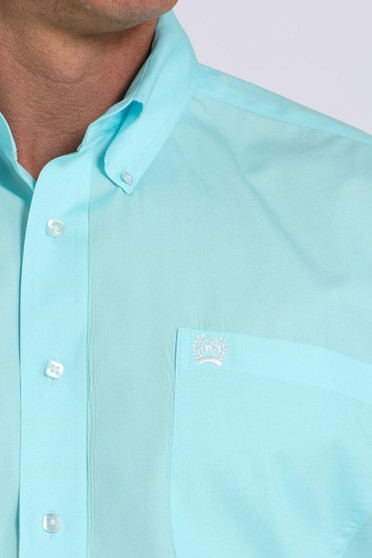 CINCH Cinch Men's Turquoise Solid Western Button Down Shirt  CINCH Cinch Men's Turquoise Solid Western Button Down Shirt
