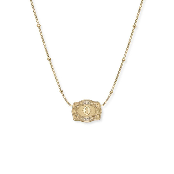 SPUR WEST Spur West Gold Ultra Mini Belt Buckle Initial "O" Necklace 