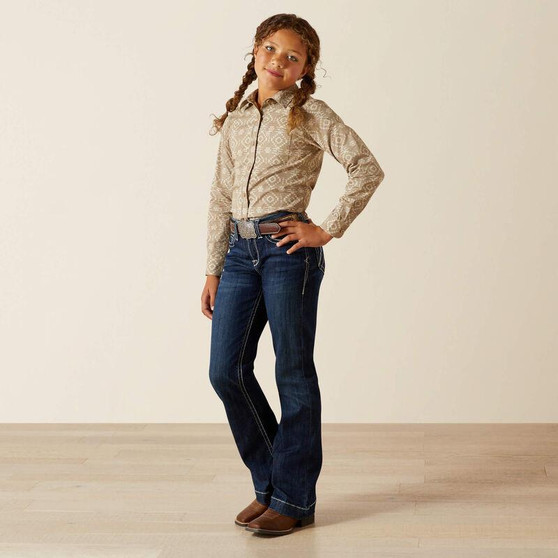 ARIAT Ariat Girl's Lone Ridge Print Team Kirby Shirt 
