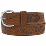 LEEGIN Leegin Men's Brown Western Scroll Tooled Leather Belt 