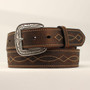 M & F M&F Western Ariat Men's Oiled Brown Boot Stitched Western Leather Belt 