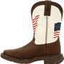 DURANGO COWBOY BOOTS Durango Youth Bay Brown and White Lil' Rebel Distressed Flag Western Leather Boot  DURANGO COWBOY BOOTS Durango Youth Bay Brown and White Lil' Rebel Distressed Flag Western Leather Boot
