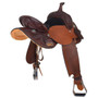 CIRCLE Y OF YOAKUM Circle Y Dakota Barrel Saddle 14 1/2" Feather Tooling   CIRCLE Y OF YOAKUM Circle Y Dakota Barrel Saddle 14 1/2" Feather Tooling