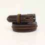 M & F 3D Boy's Youth Raised Brown Leather Western Belt  