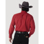 WRANGLER Wrangler Men's Wine Western Snap Dobby Long Sleeve Stripe Shirt 