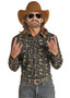 DALE BRISBY Rock & Roll Denim Panhandle Slim Men's Black Dale Brisby Cactus Snap Shirt 