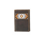 M & F Men's Southwest Trifold Beaded Inlay Wallet Brown 
