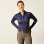 ARIAT Ariat Women's Navy Ditsy Lowell 2.0 Zip Baselayer 