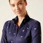 ARIAT Ariat Women's Navy Ditsy Lowell 2.0 Zip Baselayer 