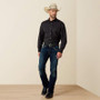 ARIAT Ariat Men's Black Wrinkle Free Solid Classic Fit Tall Shirt 
