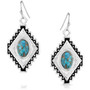 MONTANA SILVERSMITH Montana Silversmiths Women's Silver Turquoise Diamond Of The West Earrings 