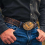 MONTANA SILVERSMITH Montana Silversmiths Men's Silver & Gold Mountain Majesty Attitude Buckle  MONTANA SILVERSMITH Montana Silversmiths Men's Silver & Gold Mountain Majesty Attitude Buckle