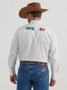 WRANGLER Wrangler Men's White Logo Mexico Western Snap Cotton Shirt  WRANGLER Wrangler Men's White Logo Mexico Western Snap Cotton Shirt