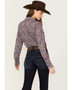 CINCH Cinch Women's Burgundy Arenaflex Paisley Print Button Down Western Shirt 