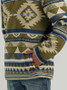 WRANGLER Wrangler Men's Alpine Quarter Zip Southwest Print Sherpa Pullover 